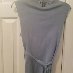 Blue Sleeveless Sweater w/belt